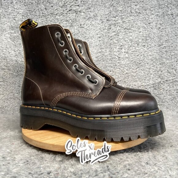 Dr. Martens Sinclair Leather Platform Zip Boot Size 13 Men Brown - Picture 2 of 7